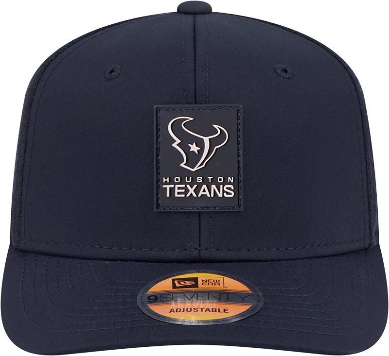 Men's Houston Texans New Era Navy 2025 Sideline 9SEVENTY Trucker Adjustable Hat