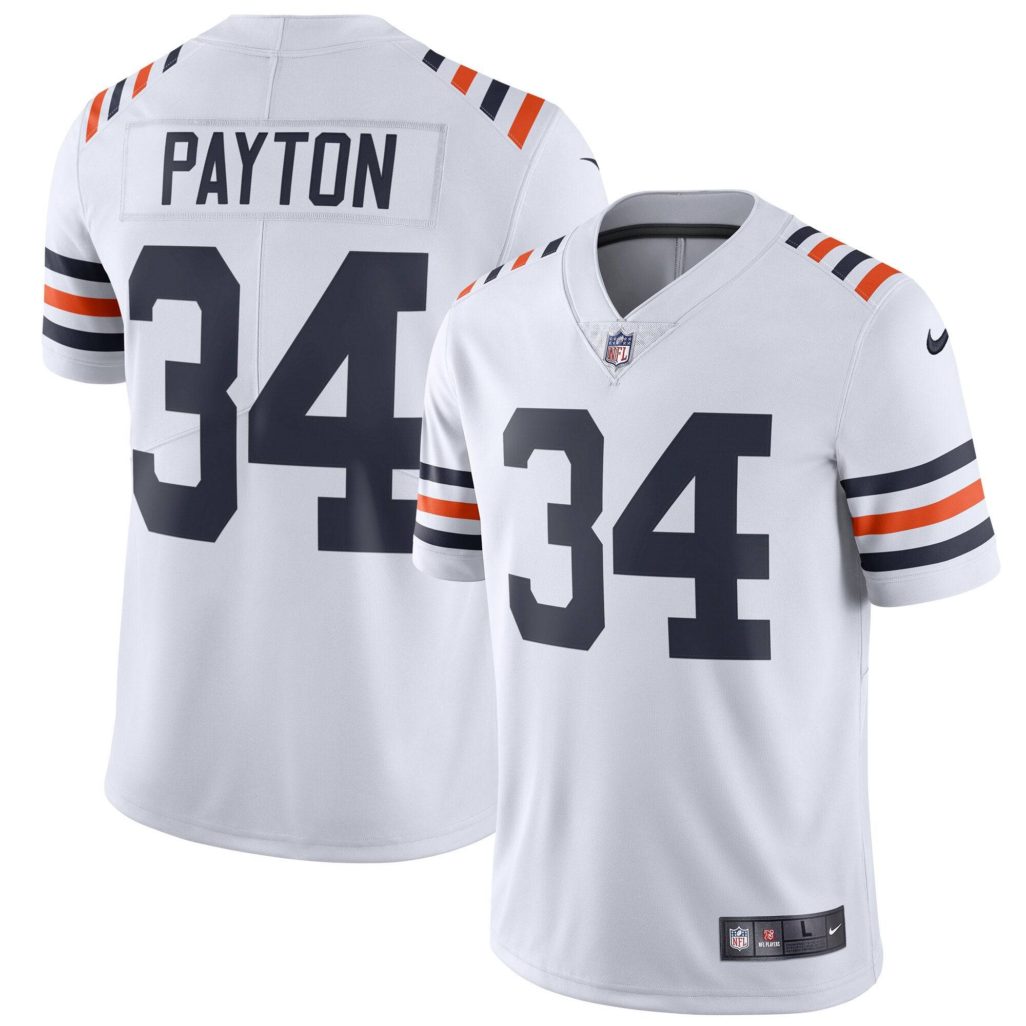 Men's Chicago Bears Walter Payton Nike White  Alternate Classic Retired Player Limited Jersey