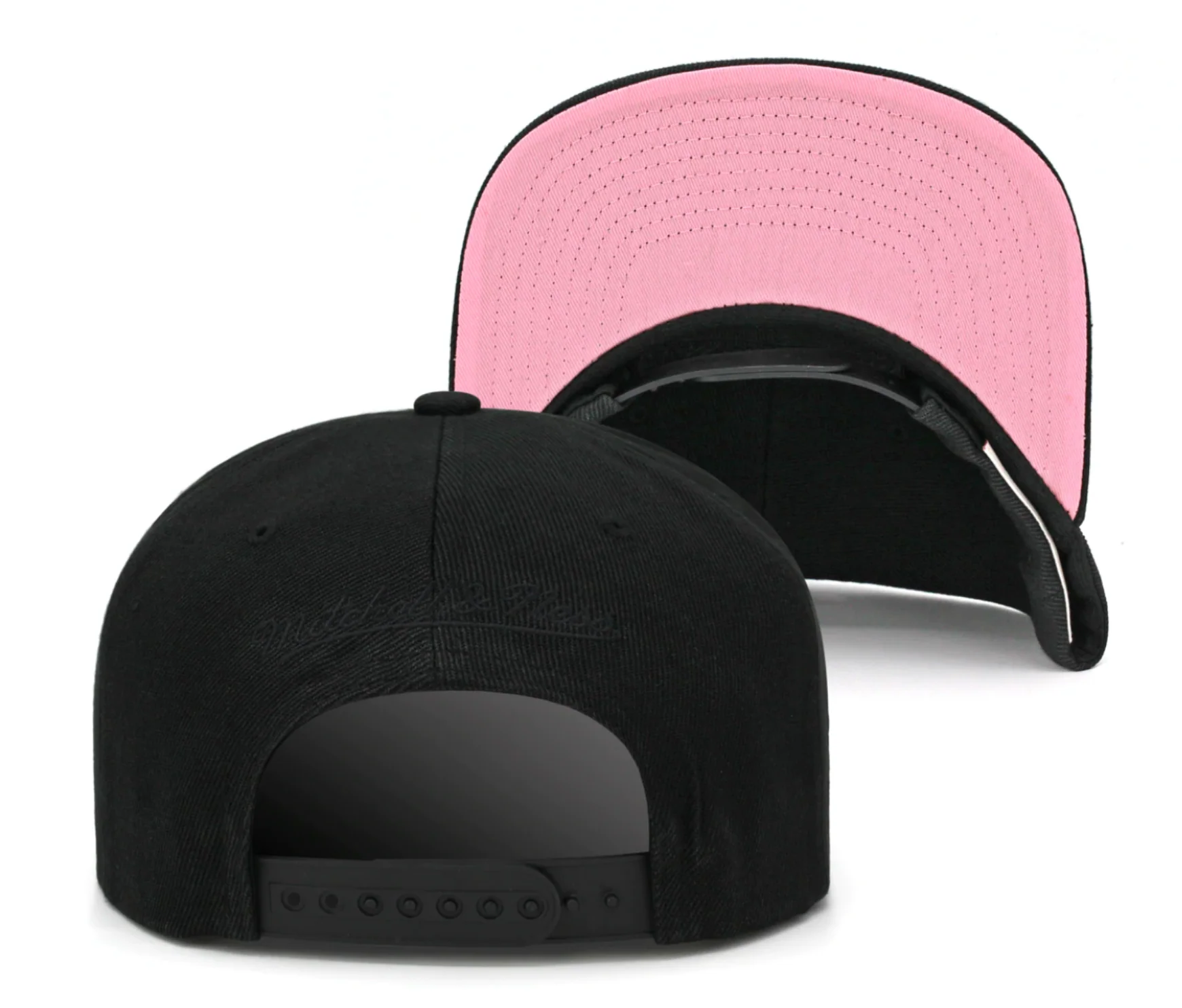Philadelphia 76ers Mitchell & Ness Tonal Black Pink Moon Snapback Hat