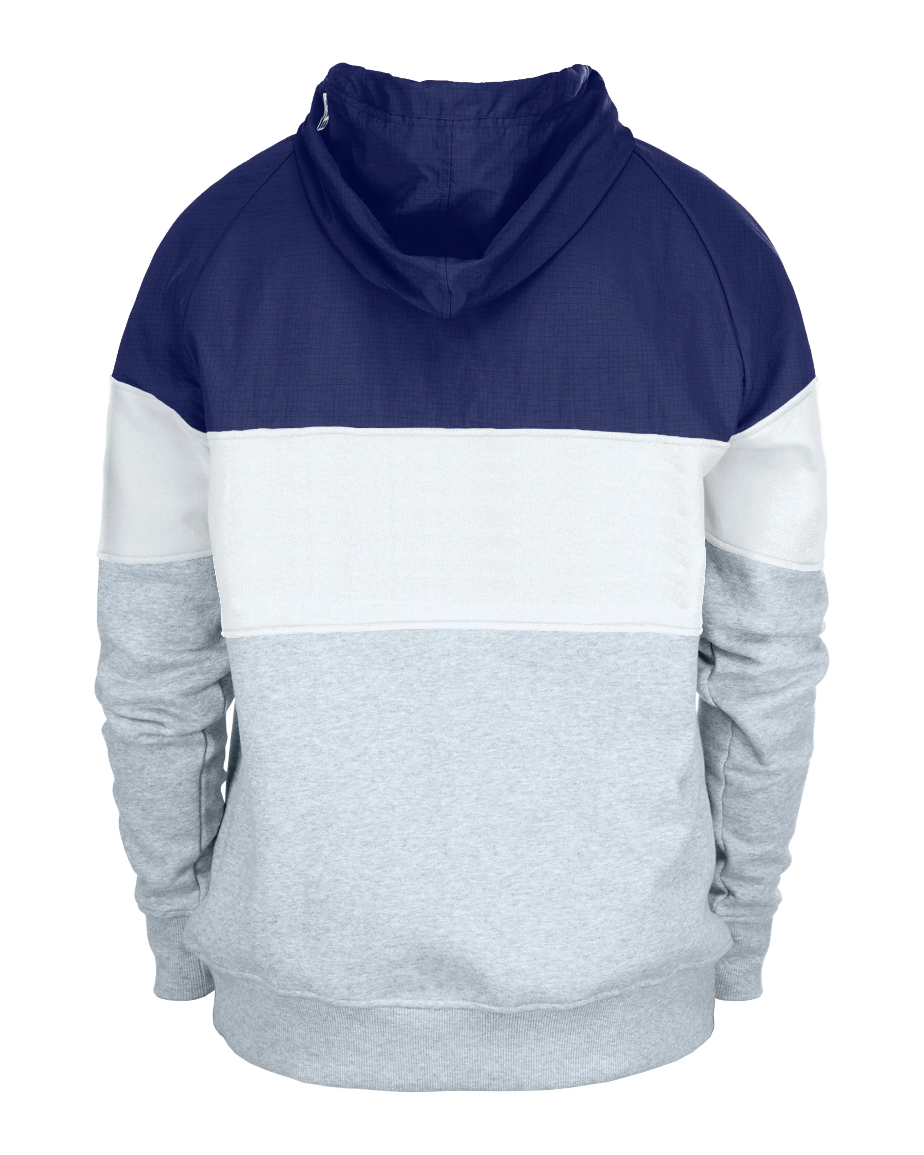 Mens Chicago Cubs Cooperstown New Era White/Blue/Gray Half Zip Hoodie