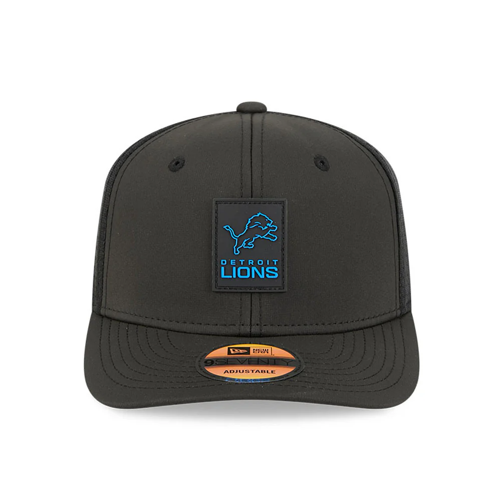 Men's Detroit Lions New Era Black 2025 NFL Sideline Heat 9SEVENTY Adjustable Hat
