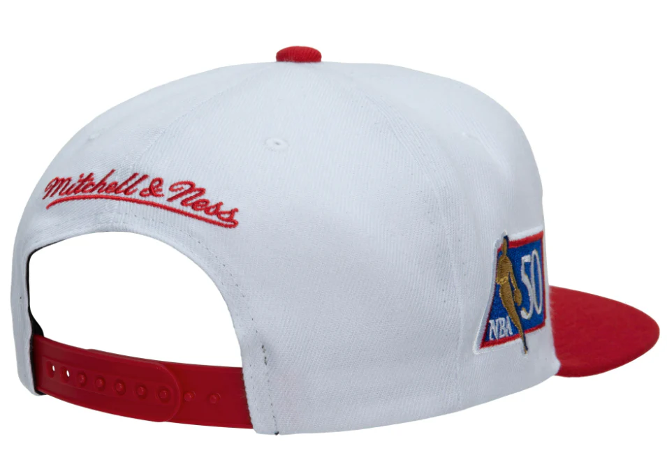 Men's Chicago Bulls Mitchell & Ness 50th Anniversary Red/White Snapback Hat