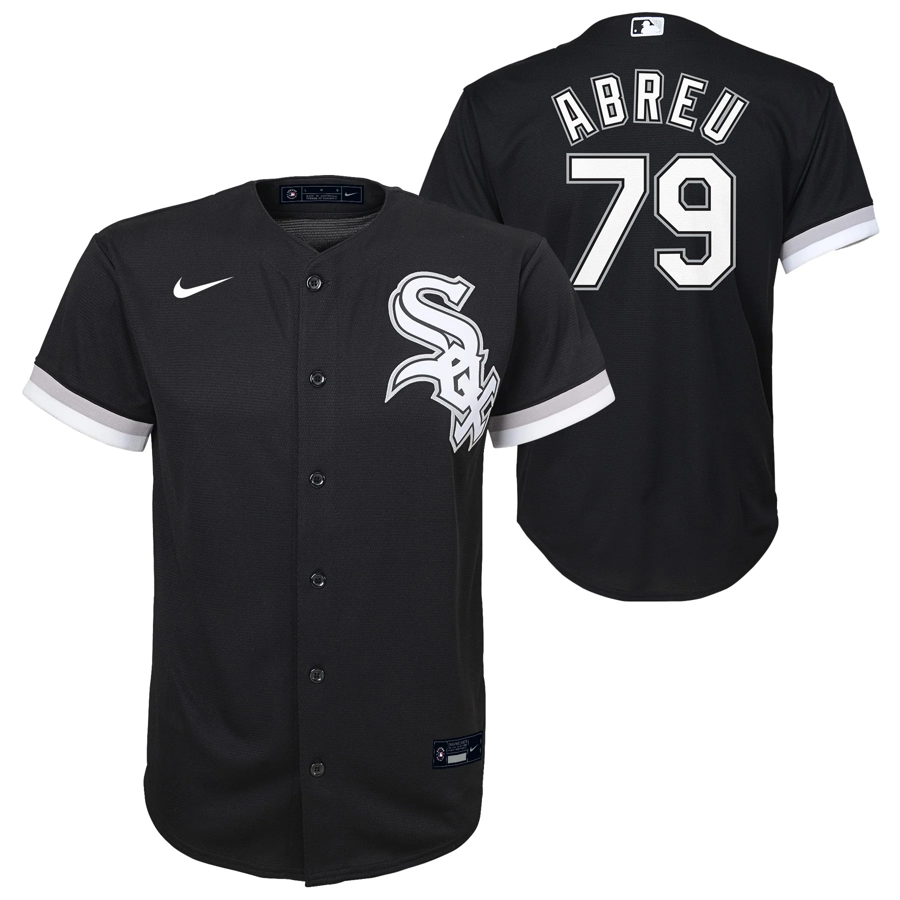 Child Jose Abreu Chicago White Sox Nike Black Alternate Replica Team Jersey