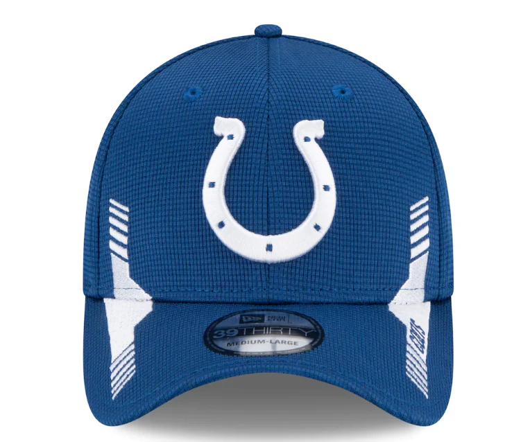Men's Indianapolis Colts New Era Royal 2021 NFL Sideline Home 39THIRTY Flex Hat