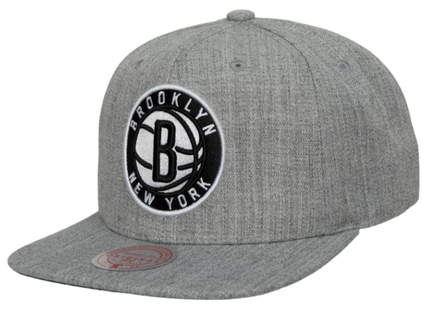 Brooklyn Nets Gray Heather 2.0 Mitchell & Ness Snapback Hat