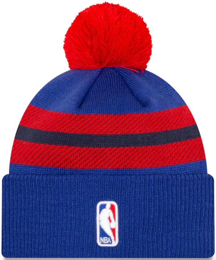 Men's Detroit Pistons New Era Blue 2020/21 City Edition Pom Cuffed Knit Hat