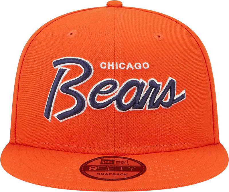 Chicago Bears New Era Orange Script 9FIFTY Adjustable Snapback Hat