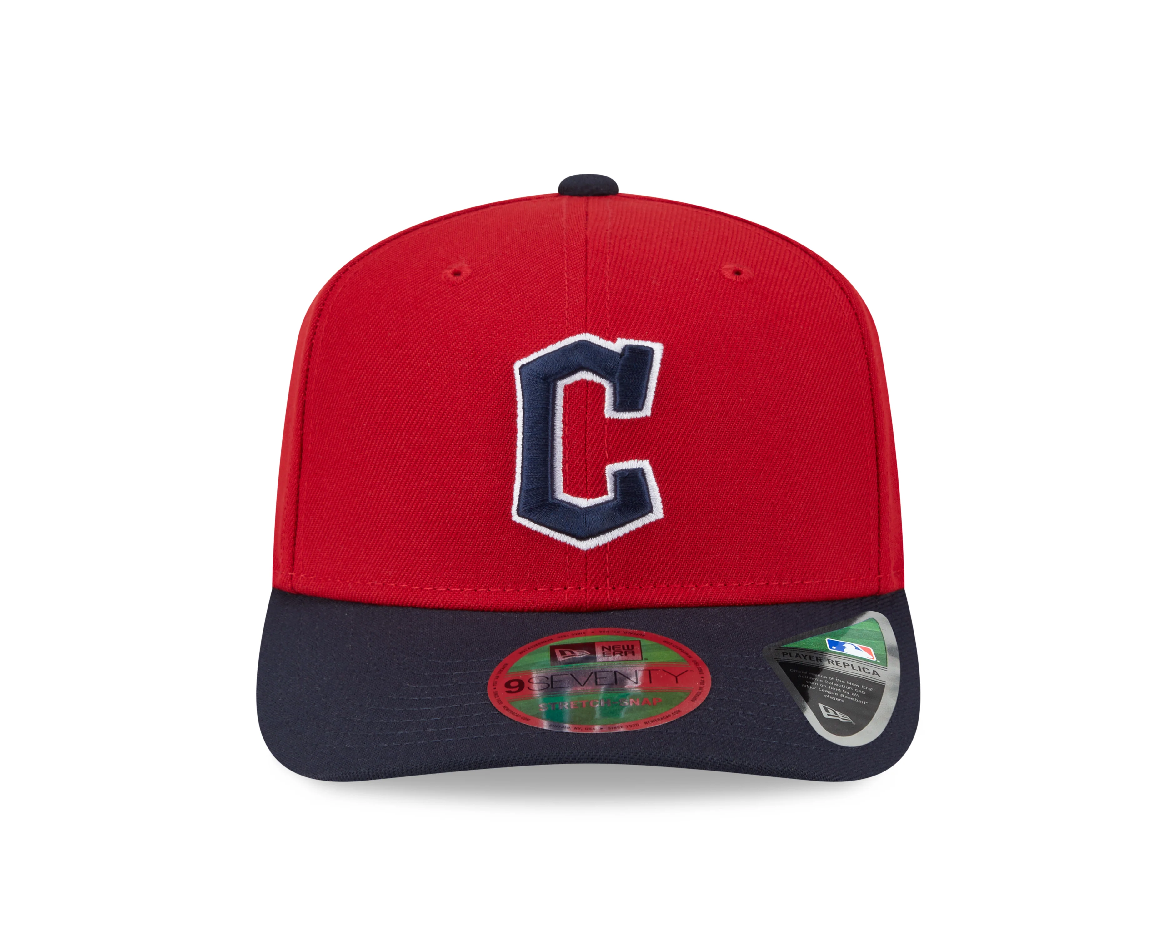Cleveland Guardians Red/Navy New Era Player Replica 9SEVENTY Stretch Snap Adjustable Hat
