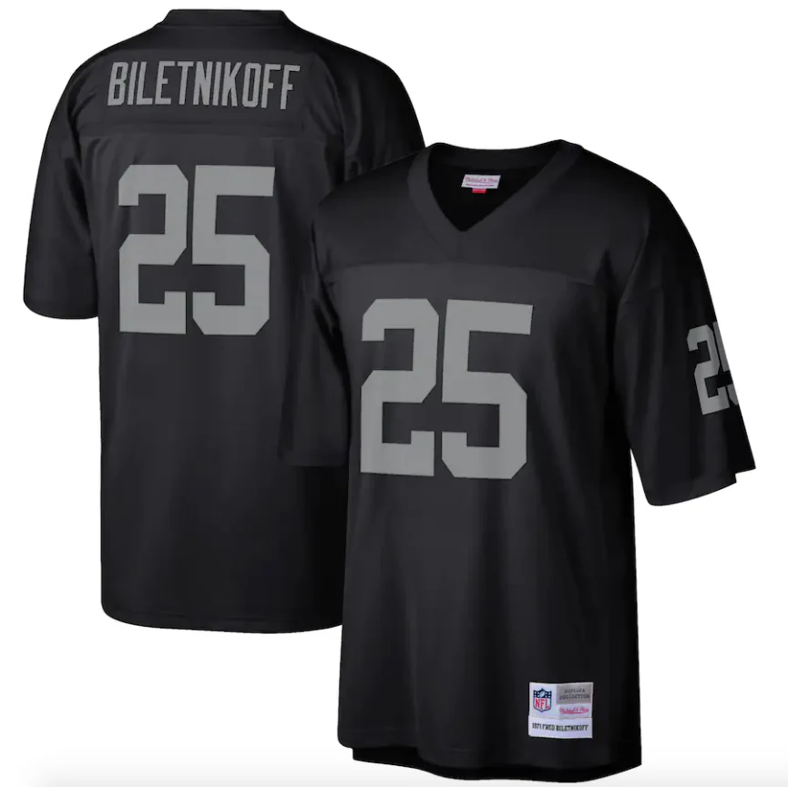 Mitchell & Ness Fred Biletnikoff Las Vegas Raiders Black Retired Player Legacy Replica Jersey