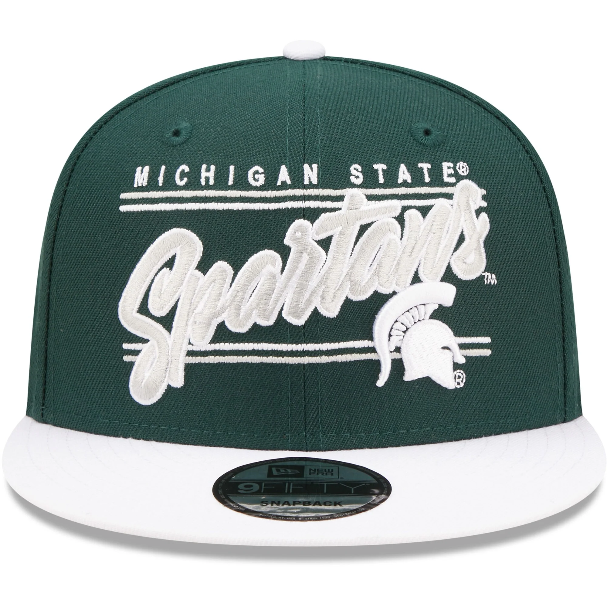 Men's New Era Green Michigan State Spartans Team Script 9FIFTY Snapback Hat