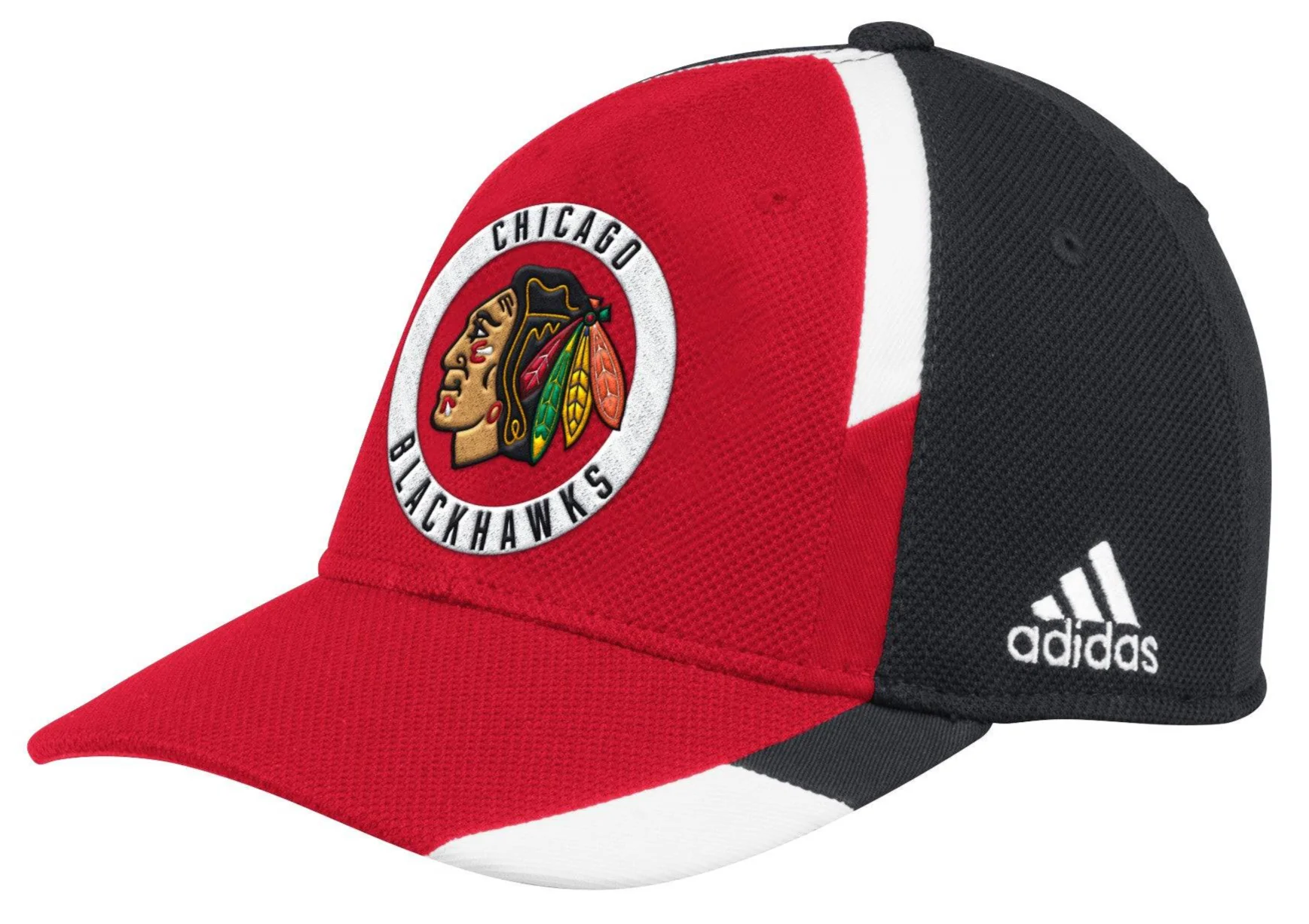 Men’s Chicago Blackhawks Authentic Collection Echo Practice Structured Flex Fit Hat By Adidas