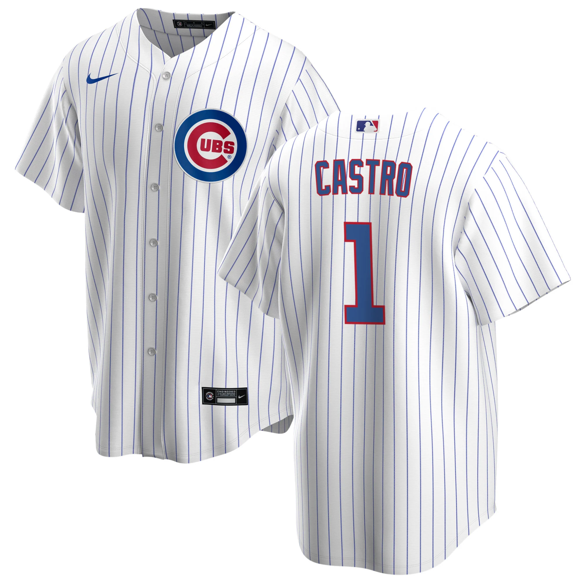 NIKE Men's Willi Castro Chicago Cubs Premium Twill White Home Replica Jersey