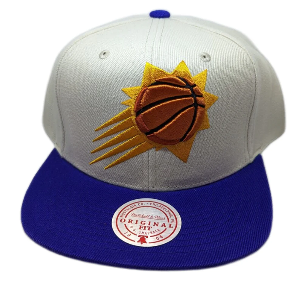 Phoenix Suns Mitchell & Ness Natural 2 Tone Snapback Hat- Cream/Purple