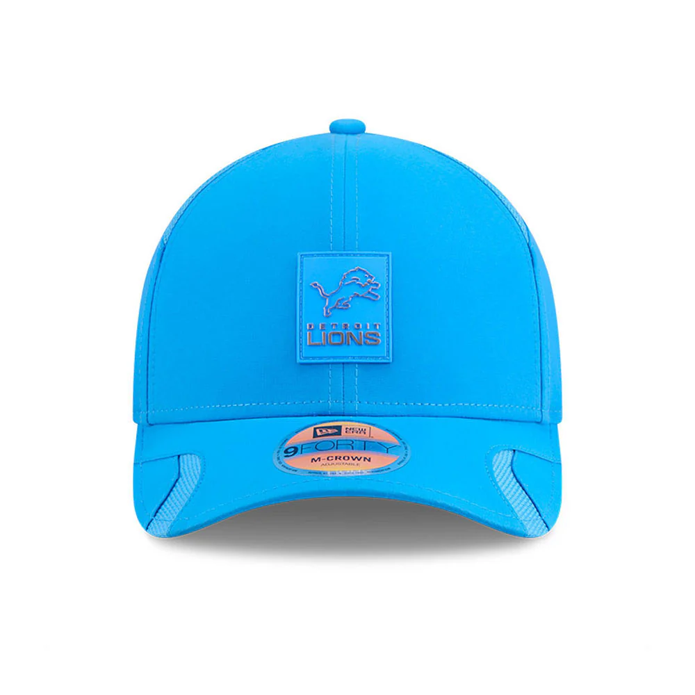 Men's Detroit Lions New Era Blue 2025 NFL Primary Logo Sideline Heat 9FORTY M-Crown Adjustable Hat