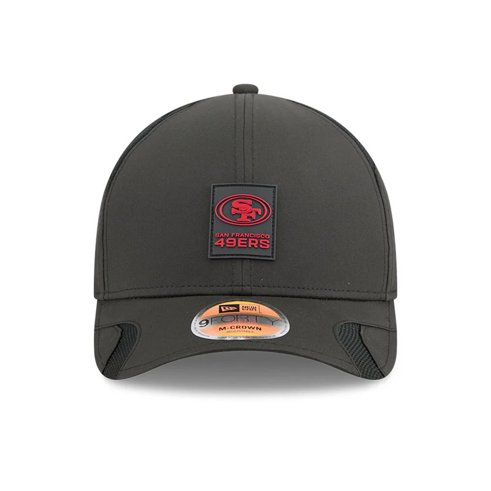 Men's San Francisco 49ers New Era Black 2025 NFL Primary Logo Sideline Heat 9FORTY M-Crown Adjustable Hat