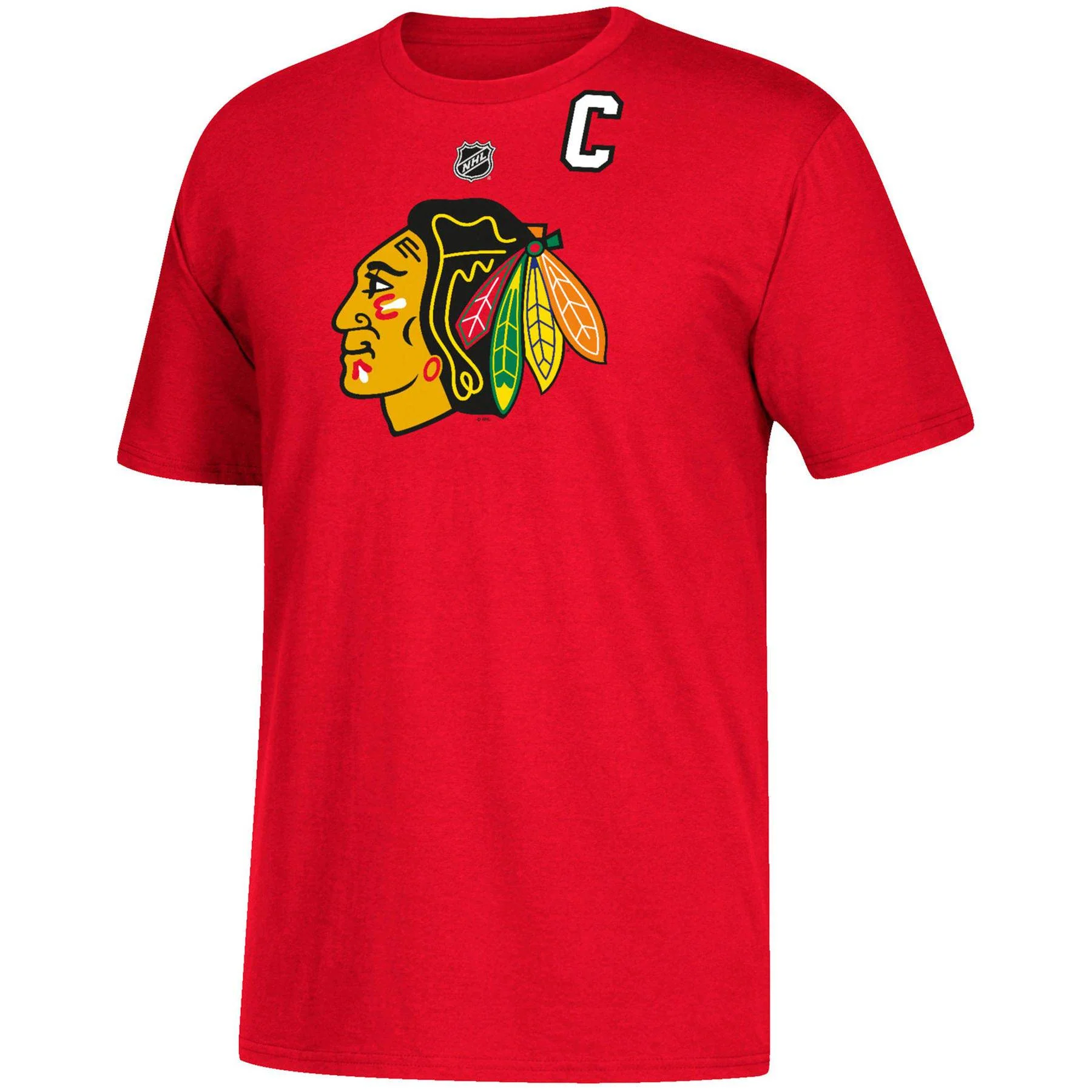 Men's Chicago Blackhawks Jonathan Toews adidas Red Name & Number T-Shirt