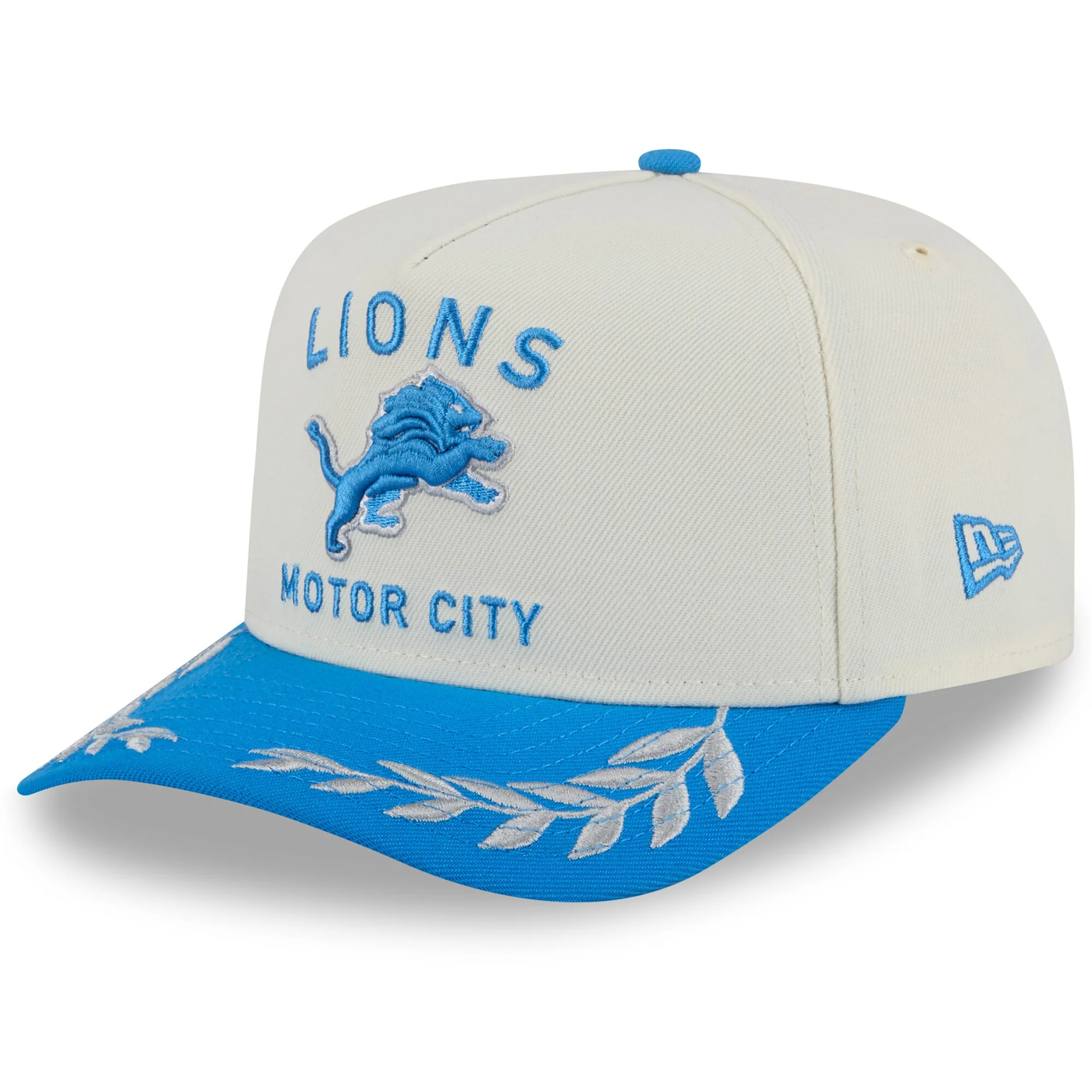 Men's Detroit Lions New Era 2025 NFL Draft Chrome A-Frame 9FIFTY Snapback Adjustable Hat