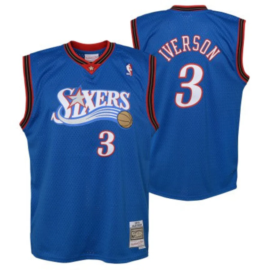 Youth Philadelphia 76ers Allen Iverson Mitchell & Ness Blue 1999-2000 Hardwood Classics Swingman Jersey