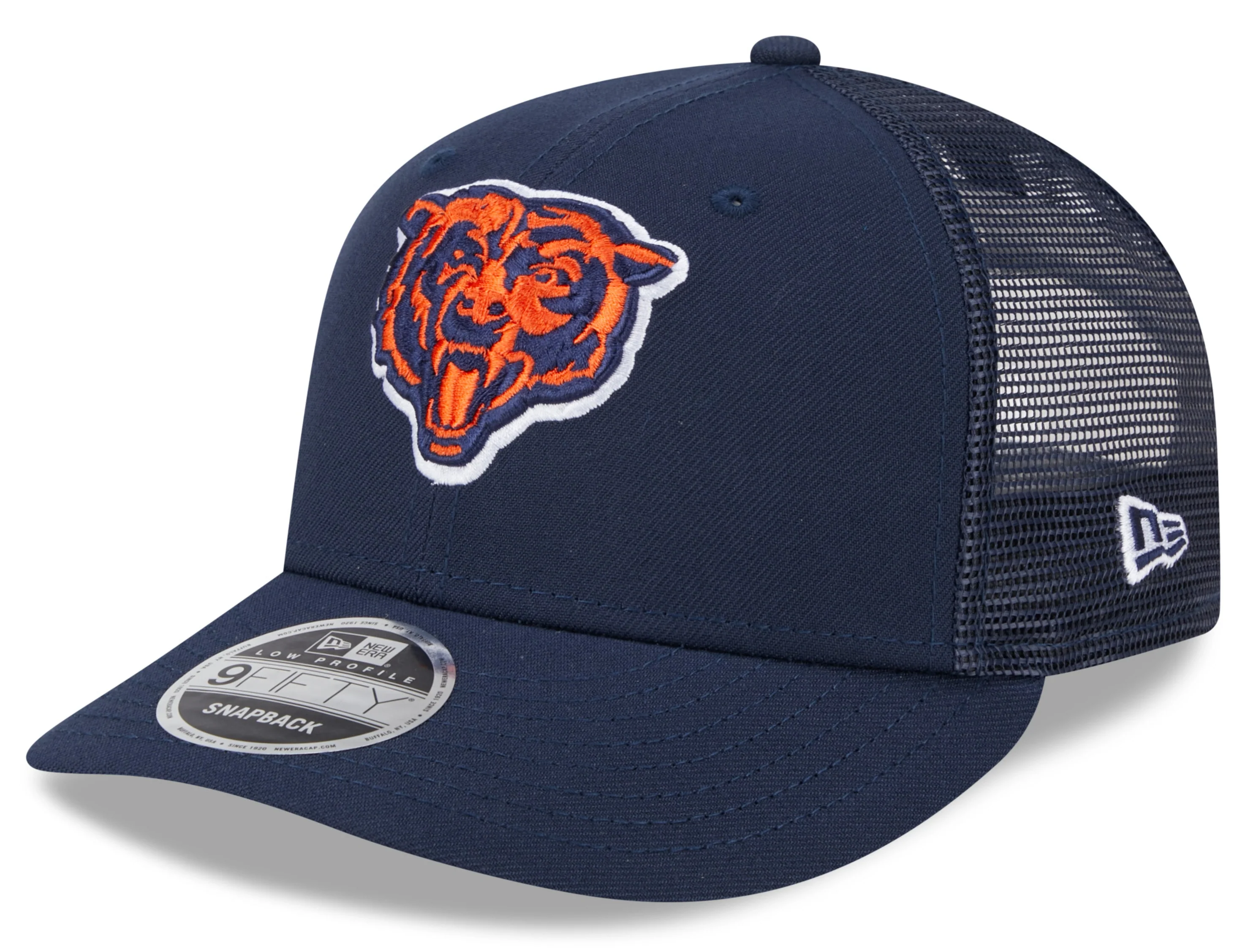 Men's Chicago Bears New Era Navy Primary Low Profile Trucker 9FIFTY Adjustable Hat