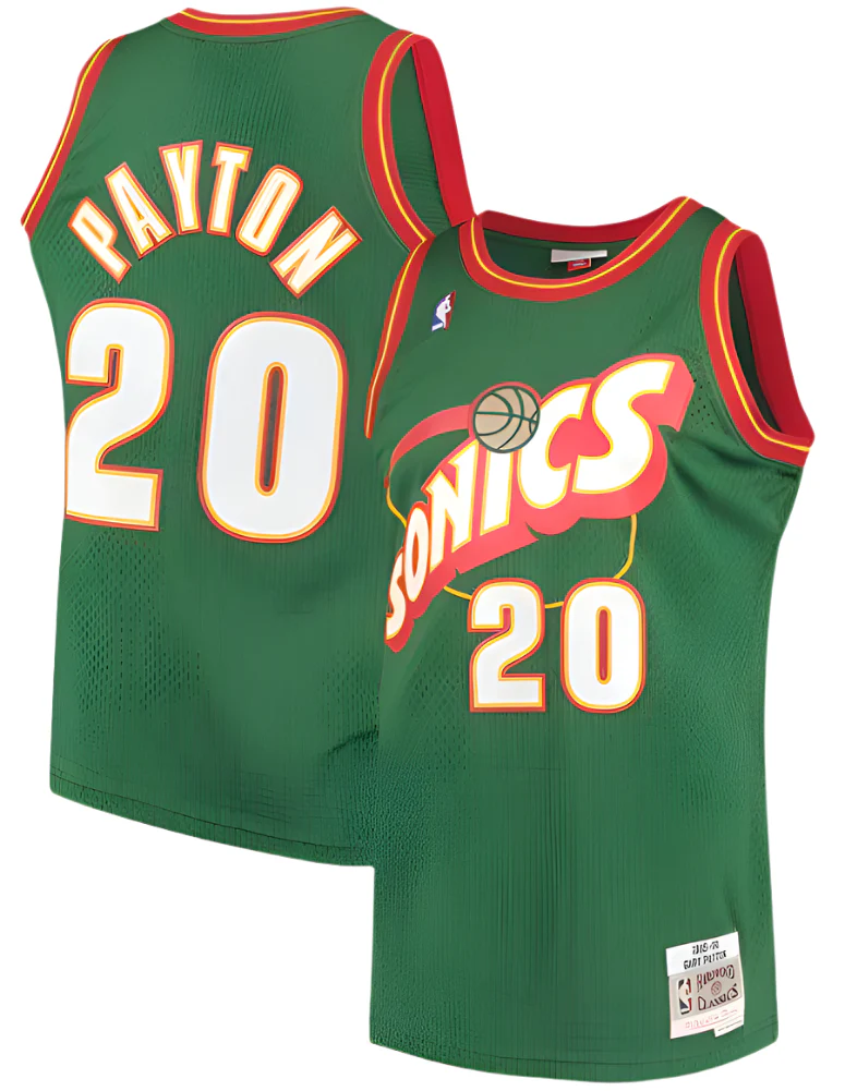 Men's Seattle SuperSonics Gary Payton Mitchell & Ness Green 1995-96 Hardwood Classics Swingman Jersey