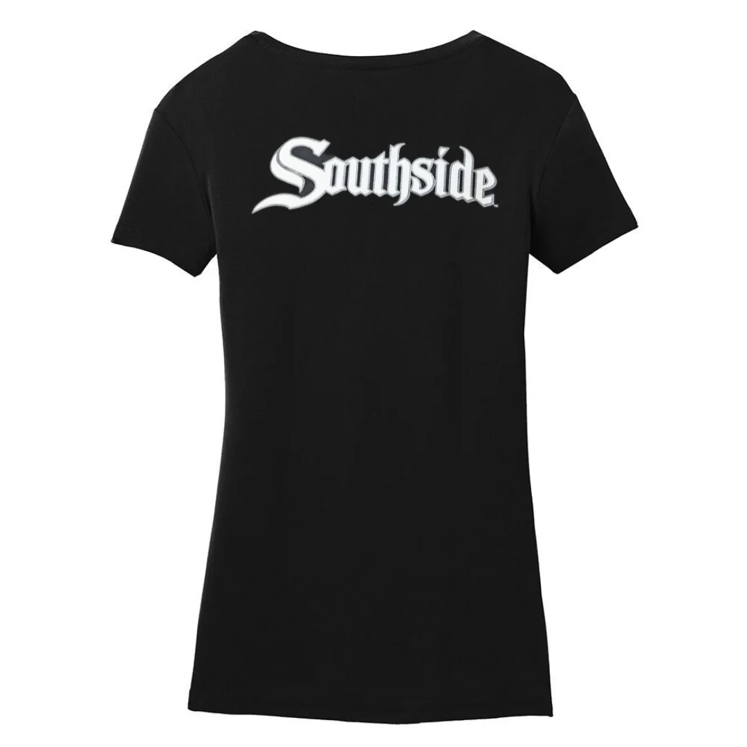 Women's Chicago White Sox City Connect New Era CHI V-Neck T-Shirt - Black