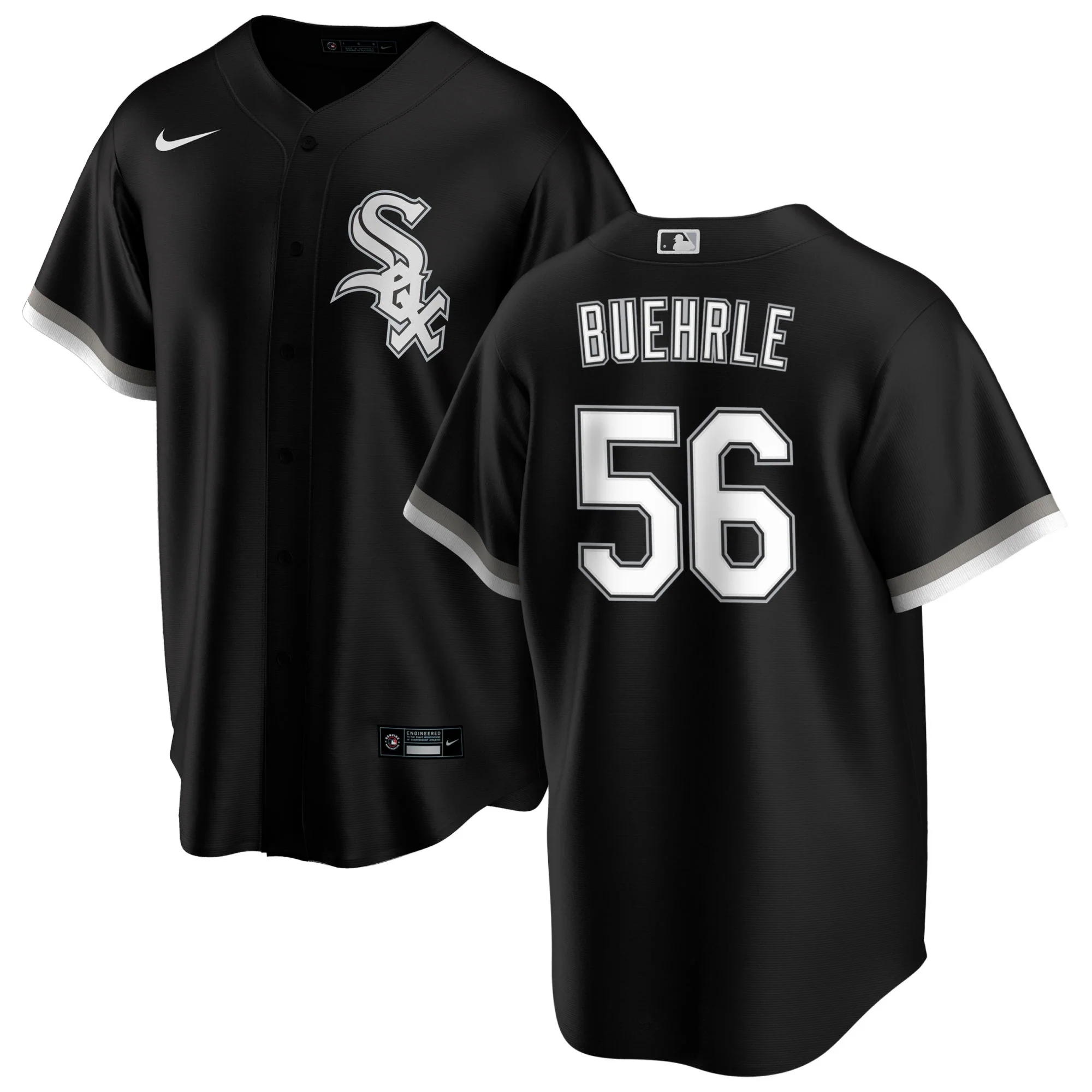 NIKE Men's Mark Buehrle Chicago White Sox Black Alternate Replica Jersey