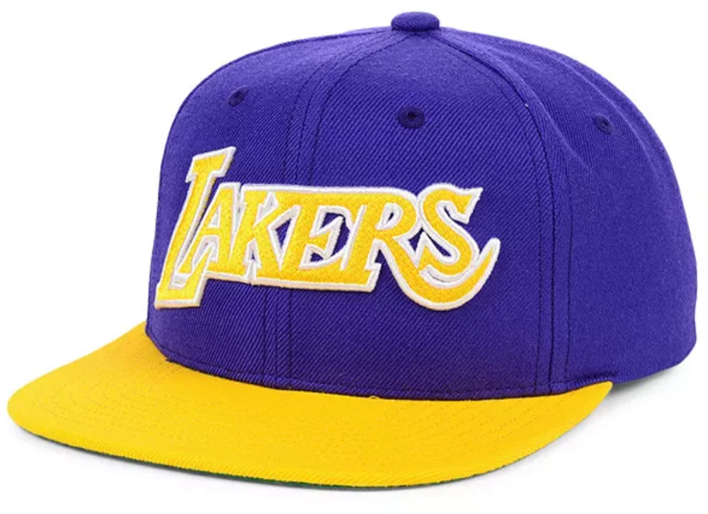 Mens NBA Los Angeles Lakers Purple/Gold Wool 2 Tone Snapback Hat By Mitchell And Ness
