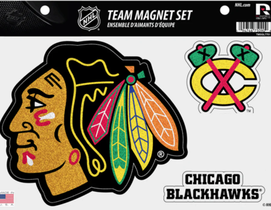 Chicago Blackhawks NHL Bling Team Magnet Set