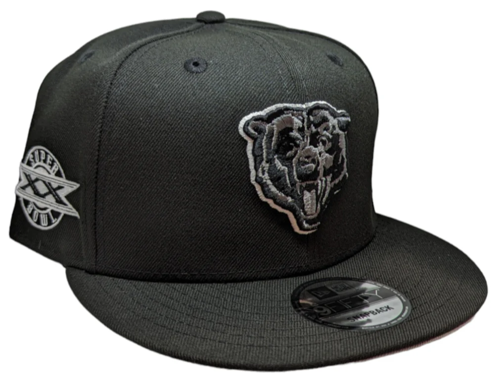 Chicago Bears New Era Super Bowl XX Champions Side Patch Black And Graphite 9FIFTY Snapback Hat