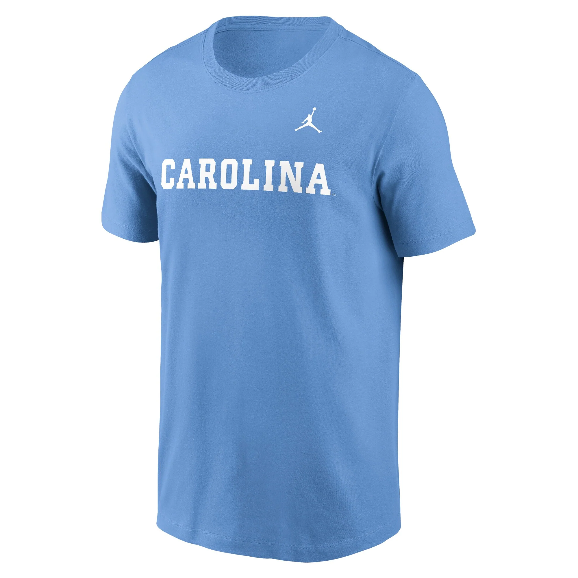 Men's North Carolina Tar Heels Jordan Brand Light Blue Primetime Wordmark T-Shirt