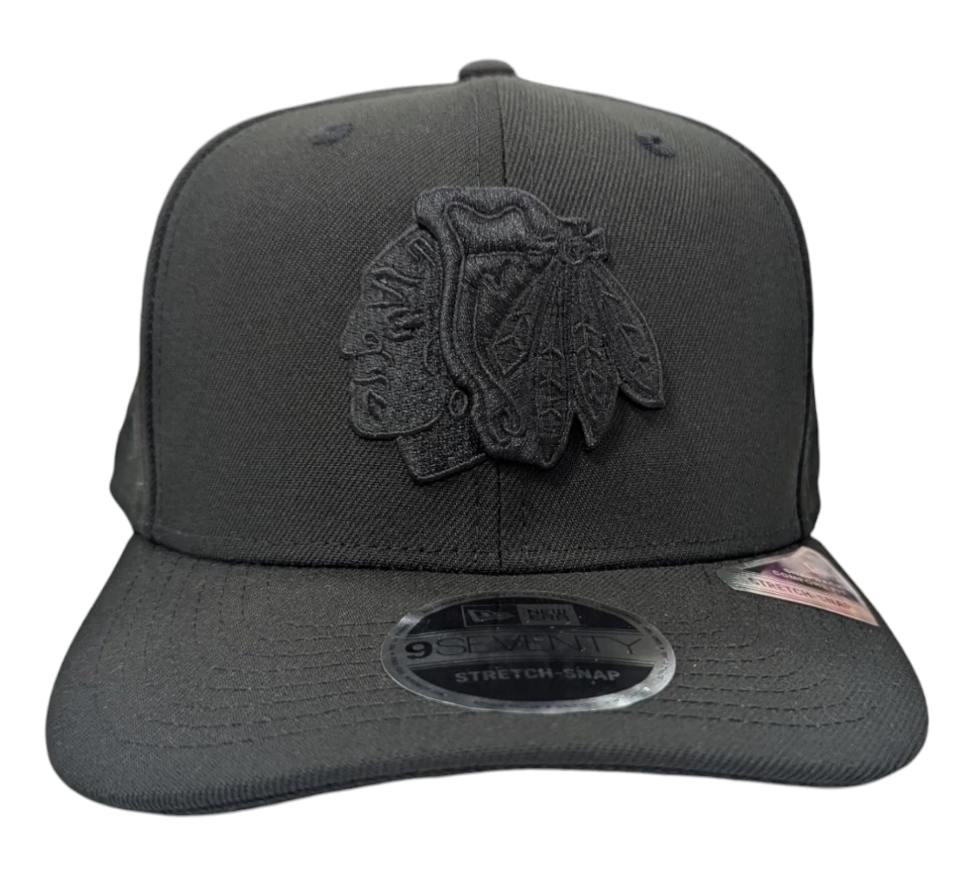 Chicago Blackhawks New Era NHL Tonal Black on Black 9SEVENTY Adjustable Hat
