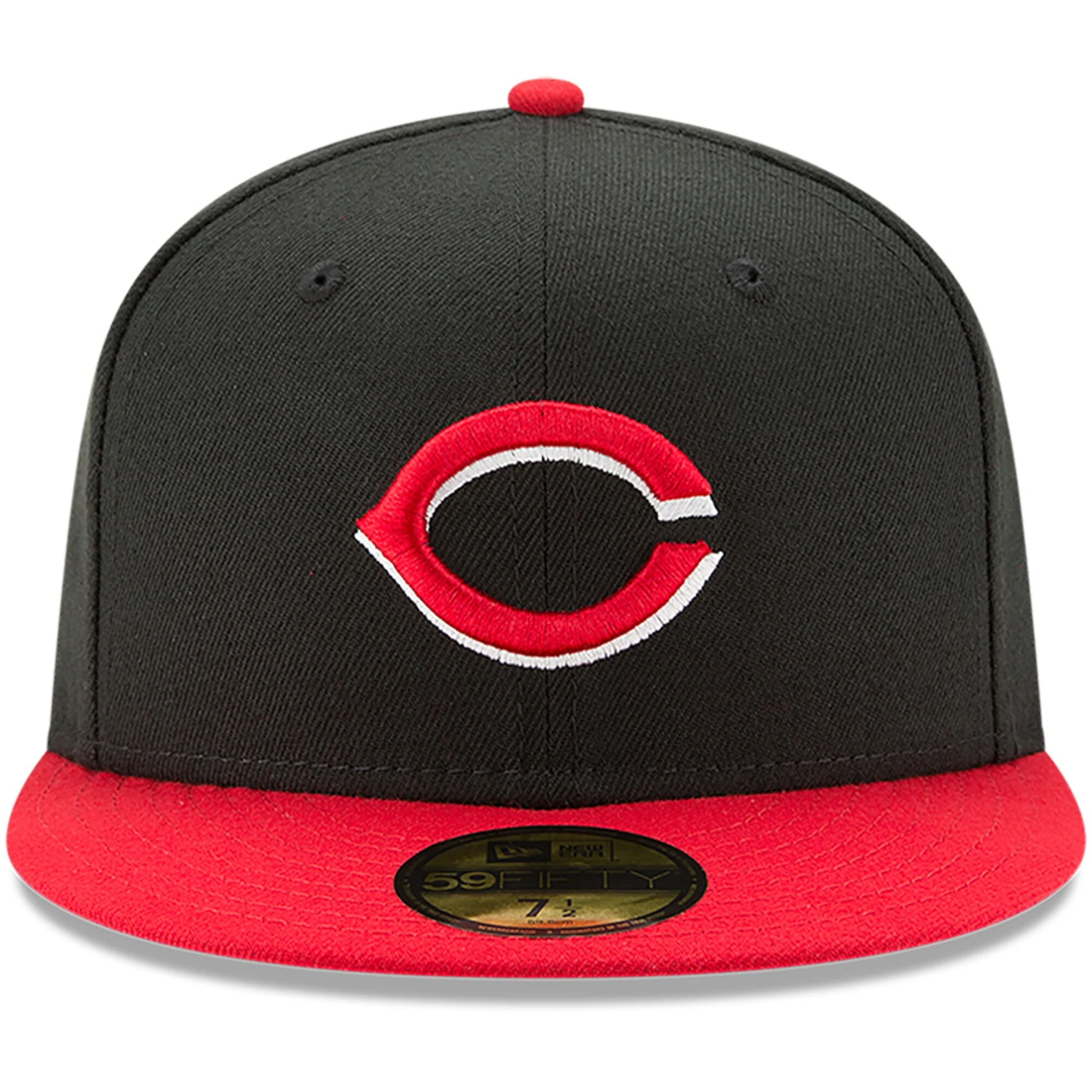 Men's Cincinnati Reds New Era Black/Red Alternate Authentic Collection On-Field 59FIFTY Fitted Hat