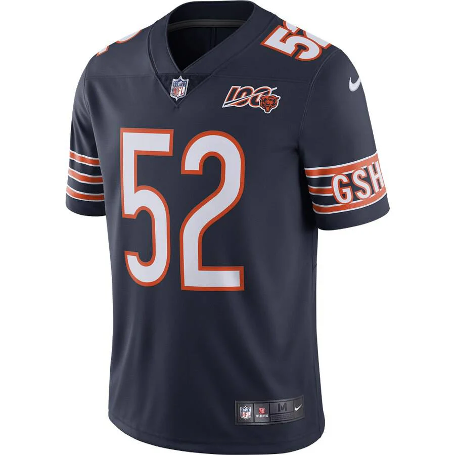 Men's Chicago Bears Khalil Mack Nike Navy NFL 100th Season Limited Jersey