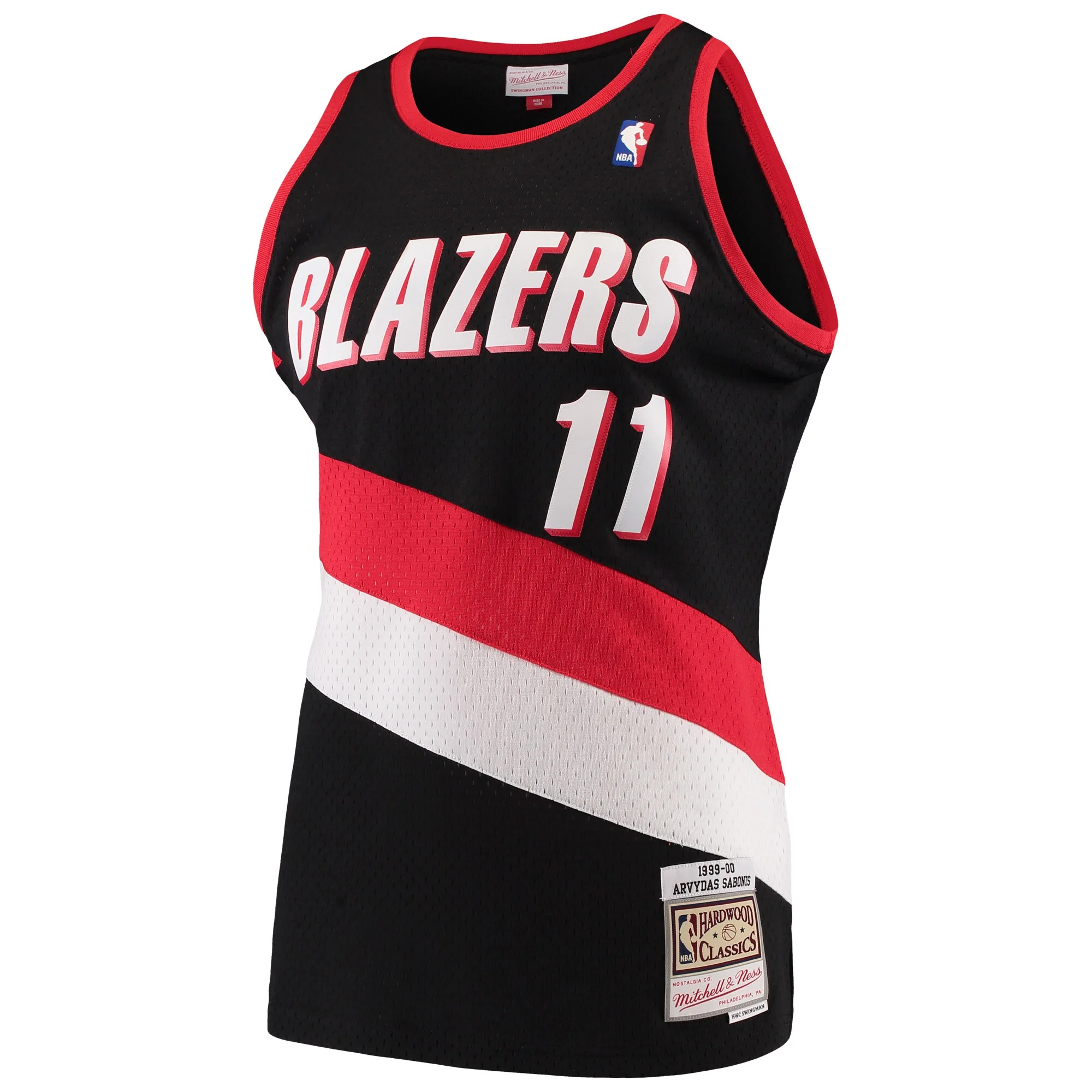 Men's Arvydas Sabonis Portland Trail Blazers Mitchell & Ness Hardwood Classics Swingman Jersey - Black