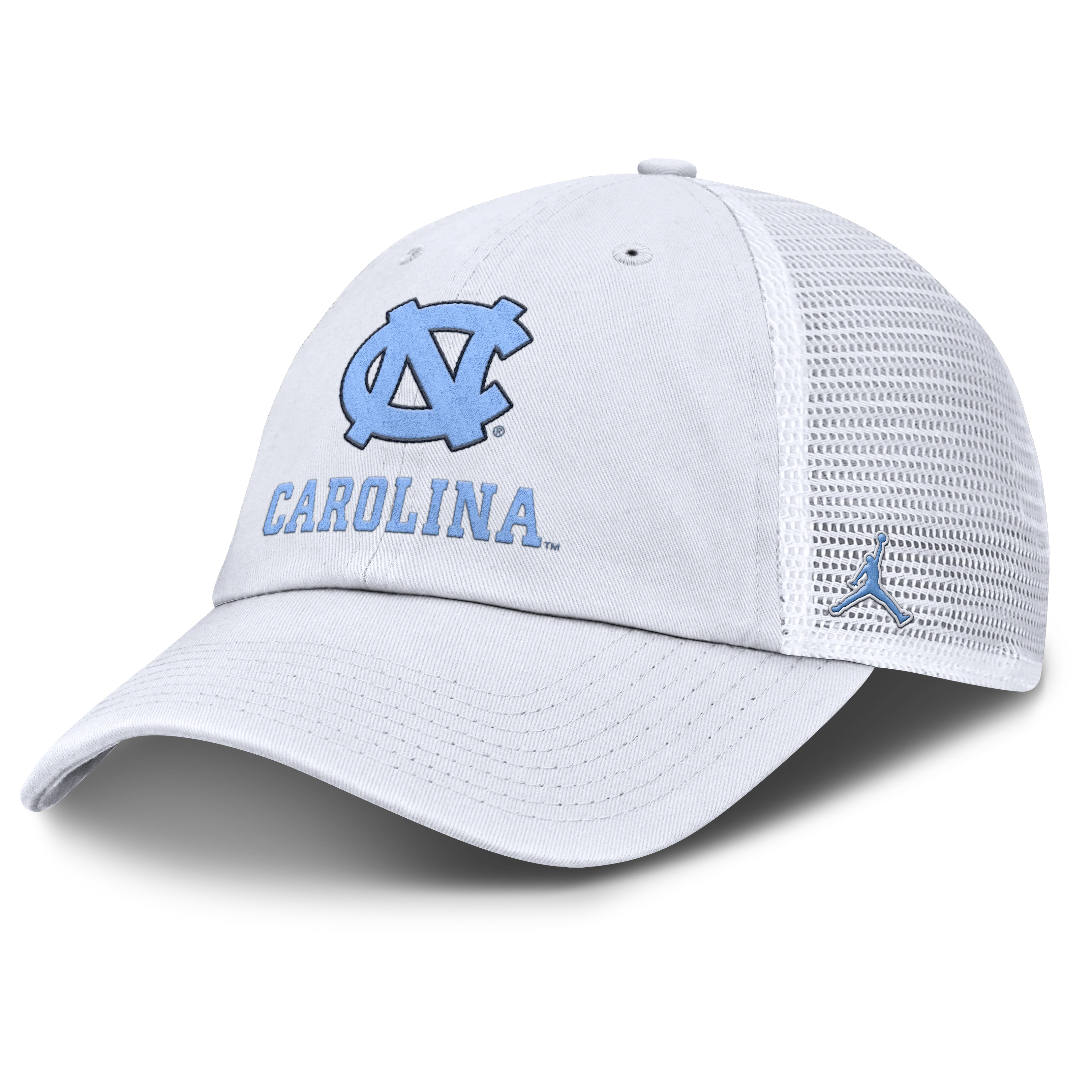 North Carolina Tar Heels Nike White Jumpman Club Unstructured Adjustable Trucker Hat