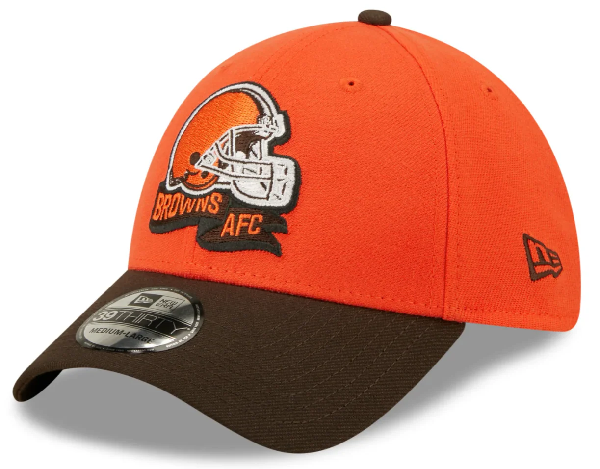 Men's Cleveland Browns New Era Orange/Brown 2022 Sideline 39THIRTY Flex Hat