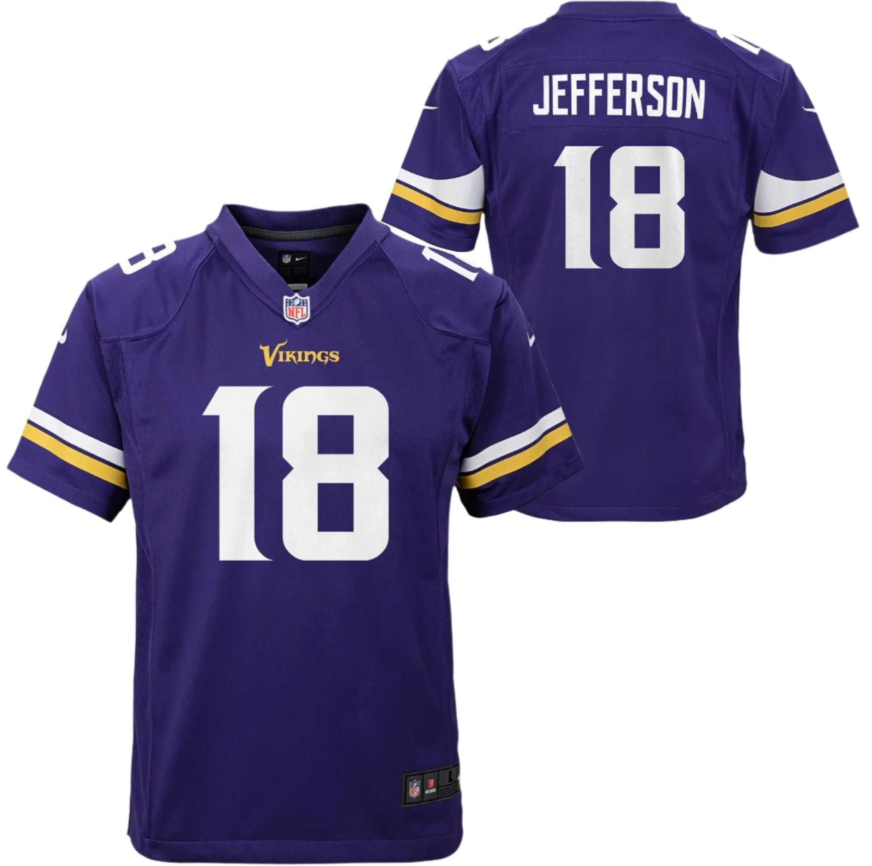 Youth Justin Jefferson Minnesota Vikings Purple Nike Game Jersey