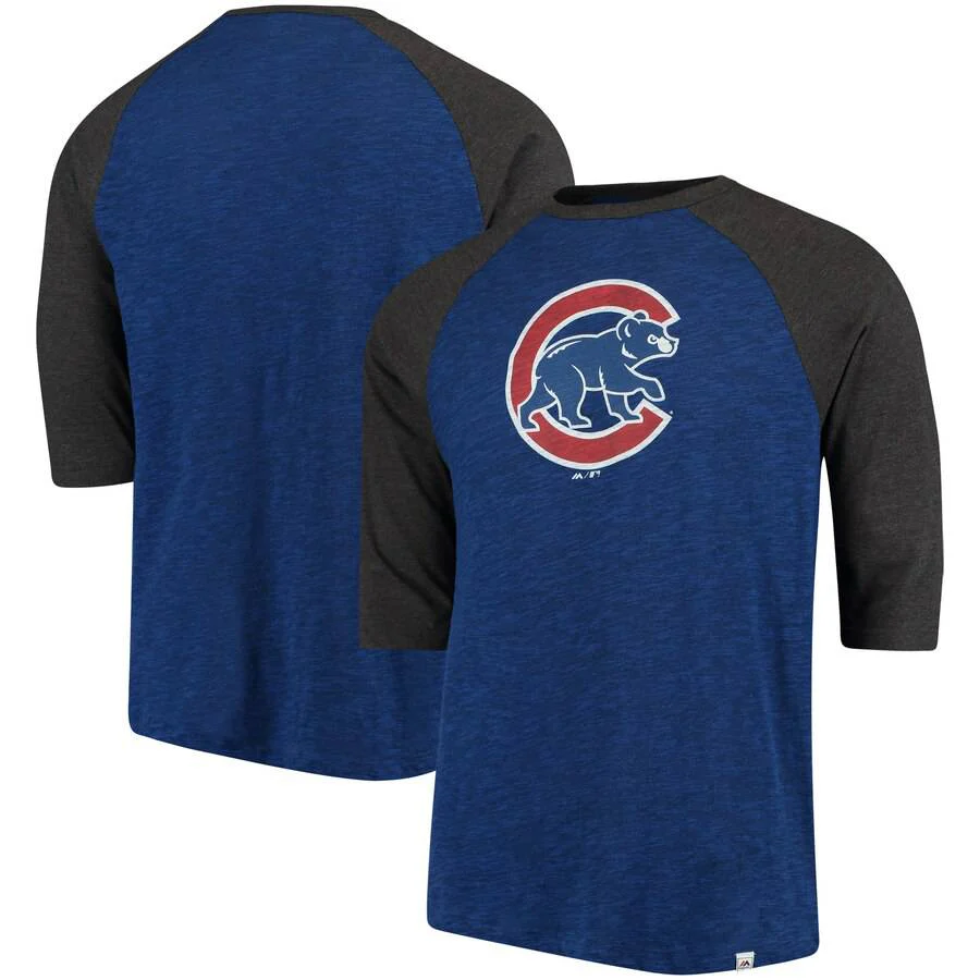 Men's Chicago Cubs Grueling Ordeal 3/4 Sleeve Crew Neck Tee