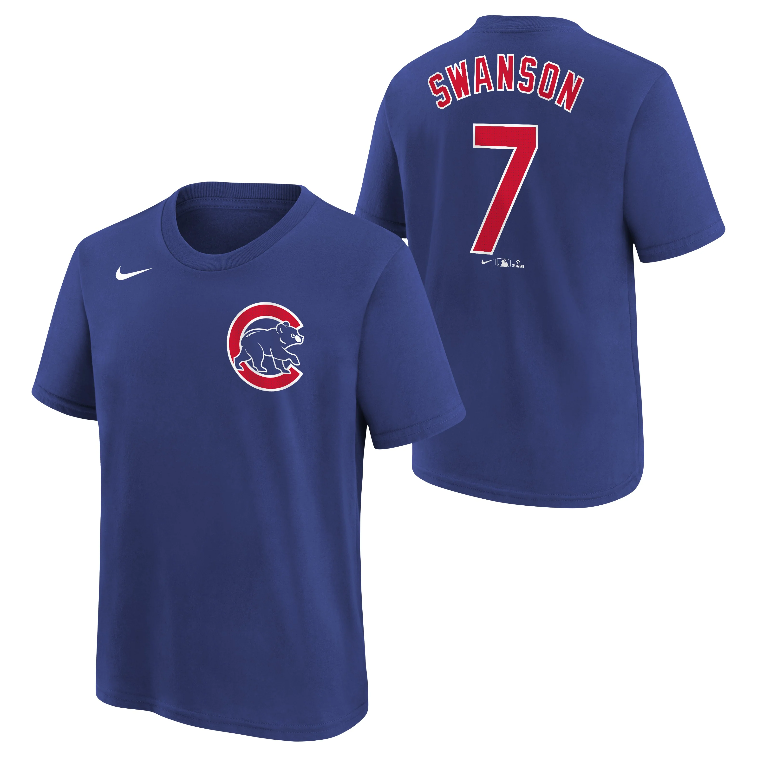 Youth Chicago Cubs Dansby Swanson Nike FUSE Royal Blue Name & Number T-Shirt