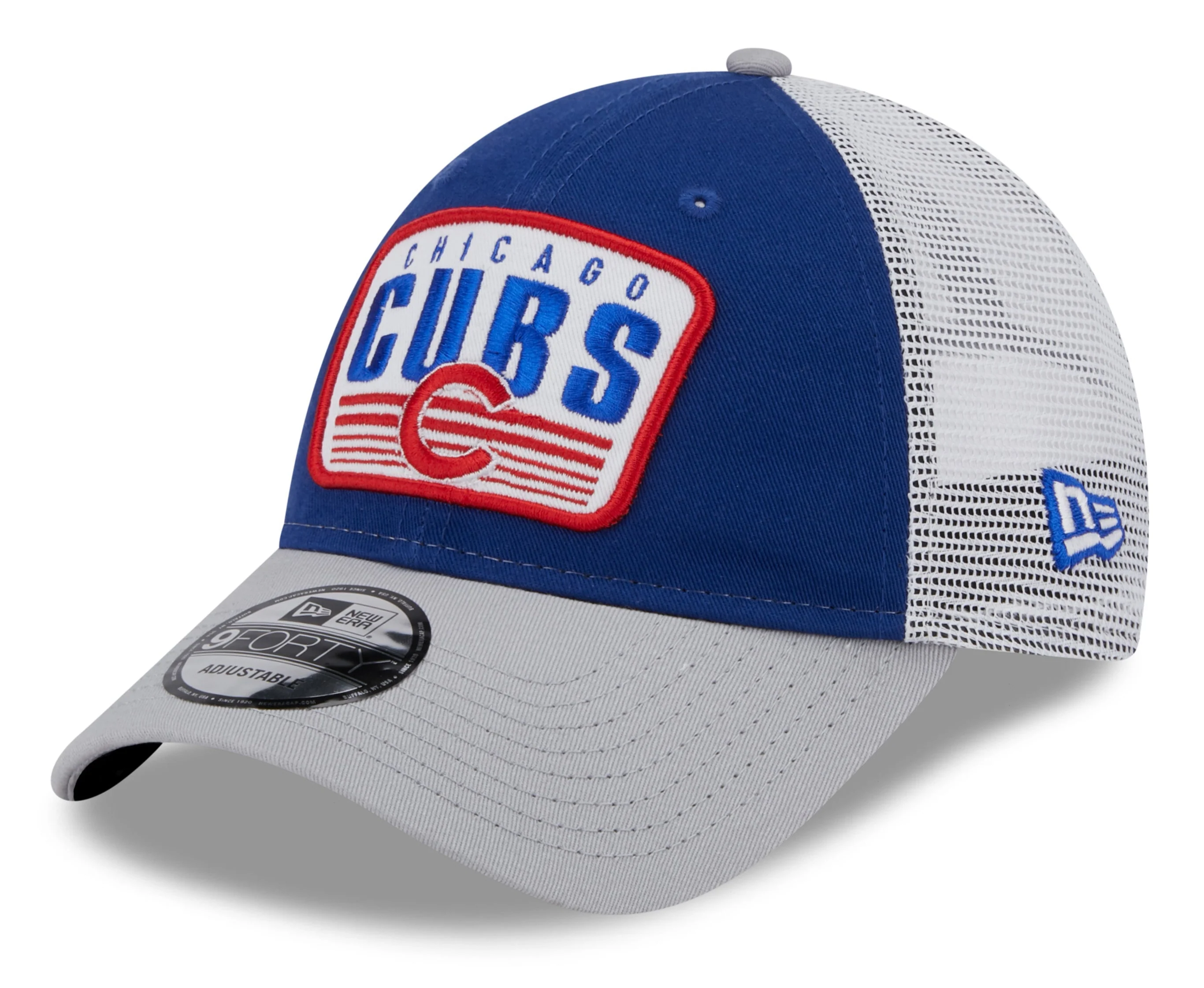 Chicago Cubs New Era 2 Tone Royal/Gray Patch Trucker 9FORTY Adjustable Hat