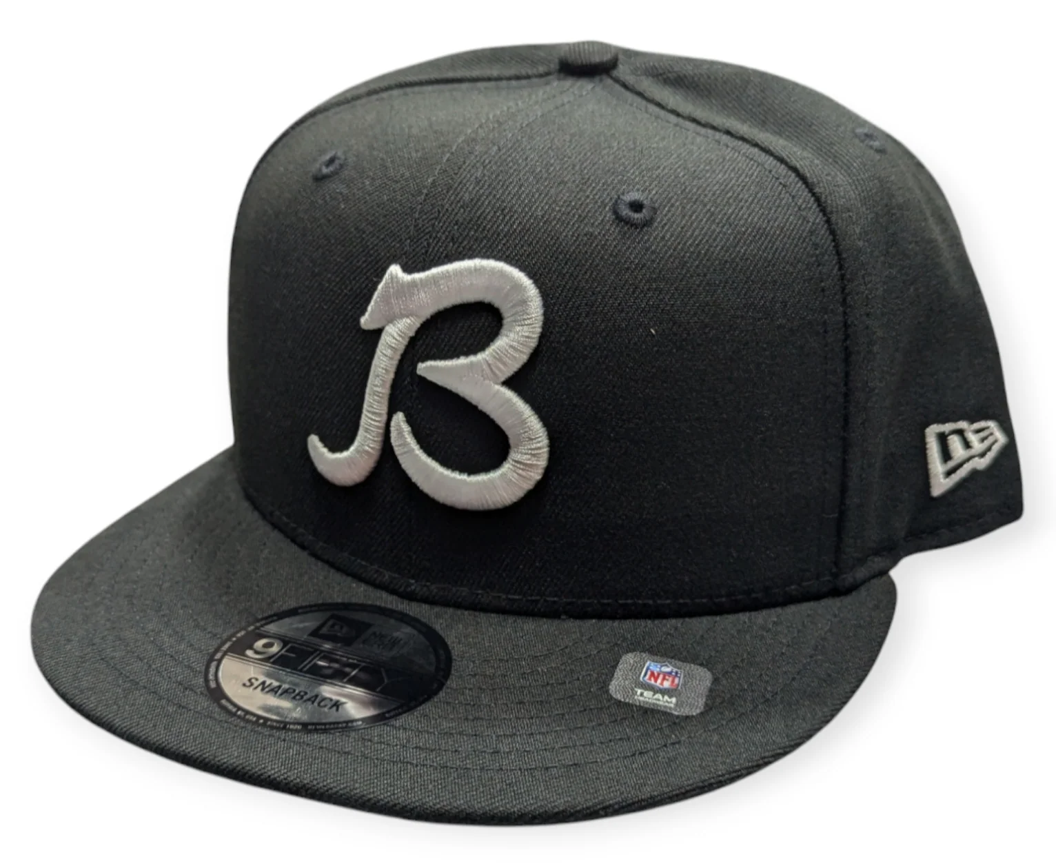 Mens Chicago Bears New Era Black B Logo 9FIFTY Snapback Hat