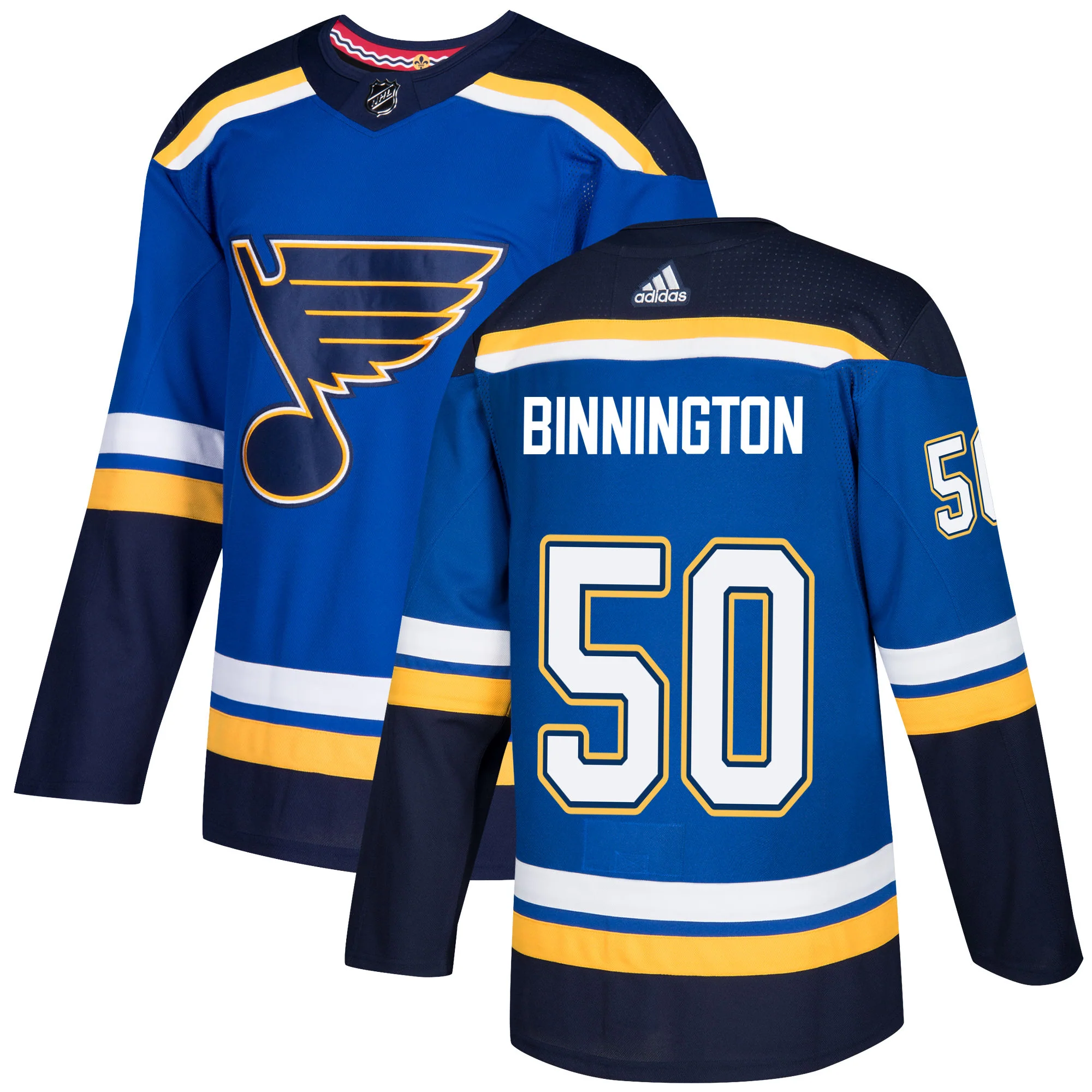 Men's Jordan Binnington St. Louis Blues Adidas Blue Home Authentic Premium Jersey