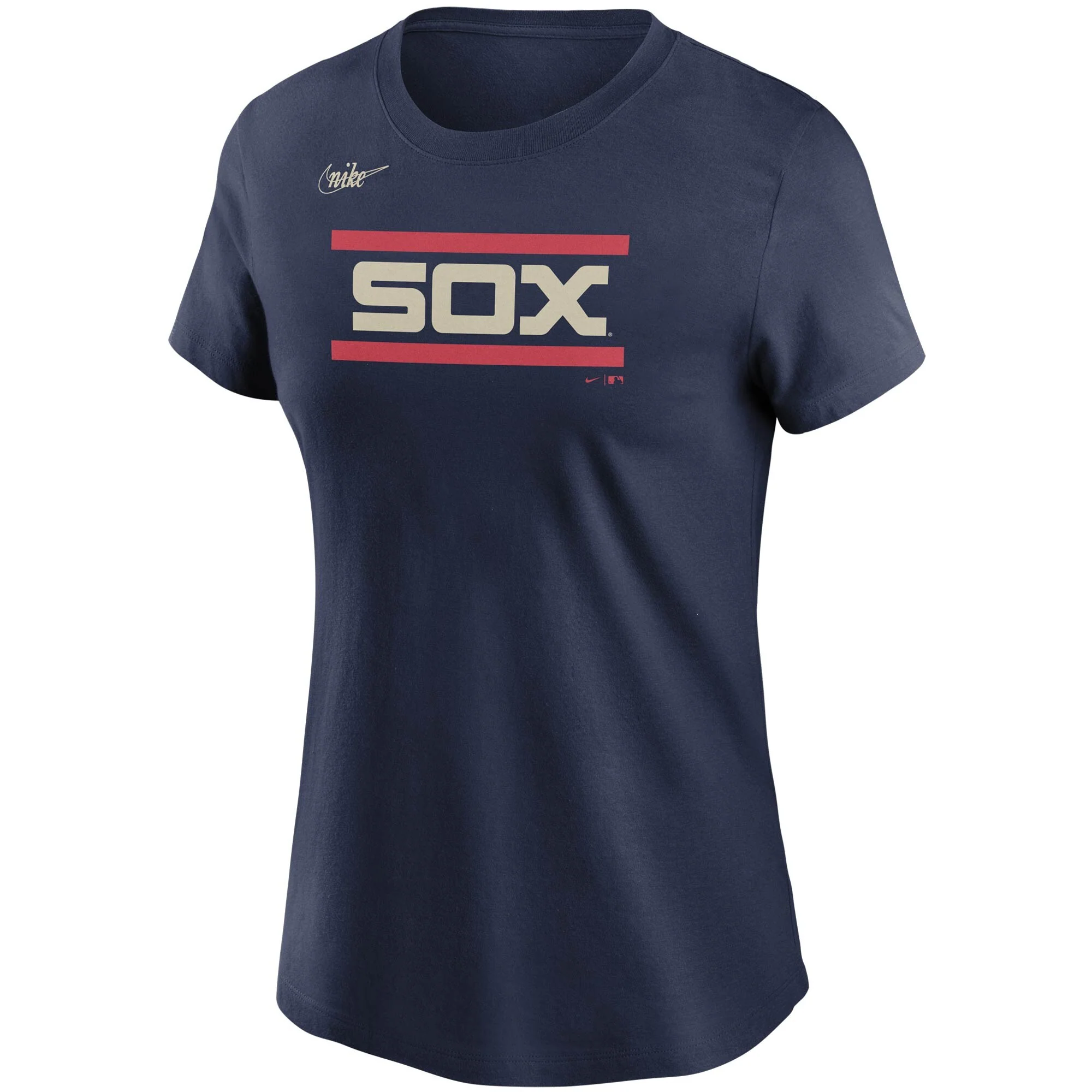 Women's Chicago White Sox Nike Cooperstown Collection Navy Wordmark Legend T-Shirt