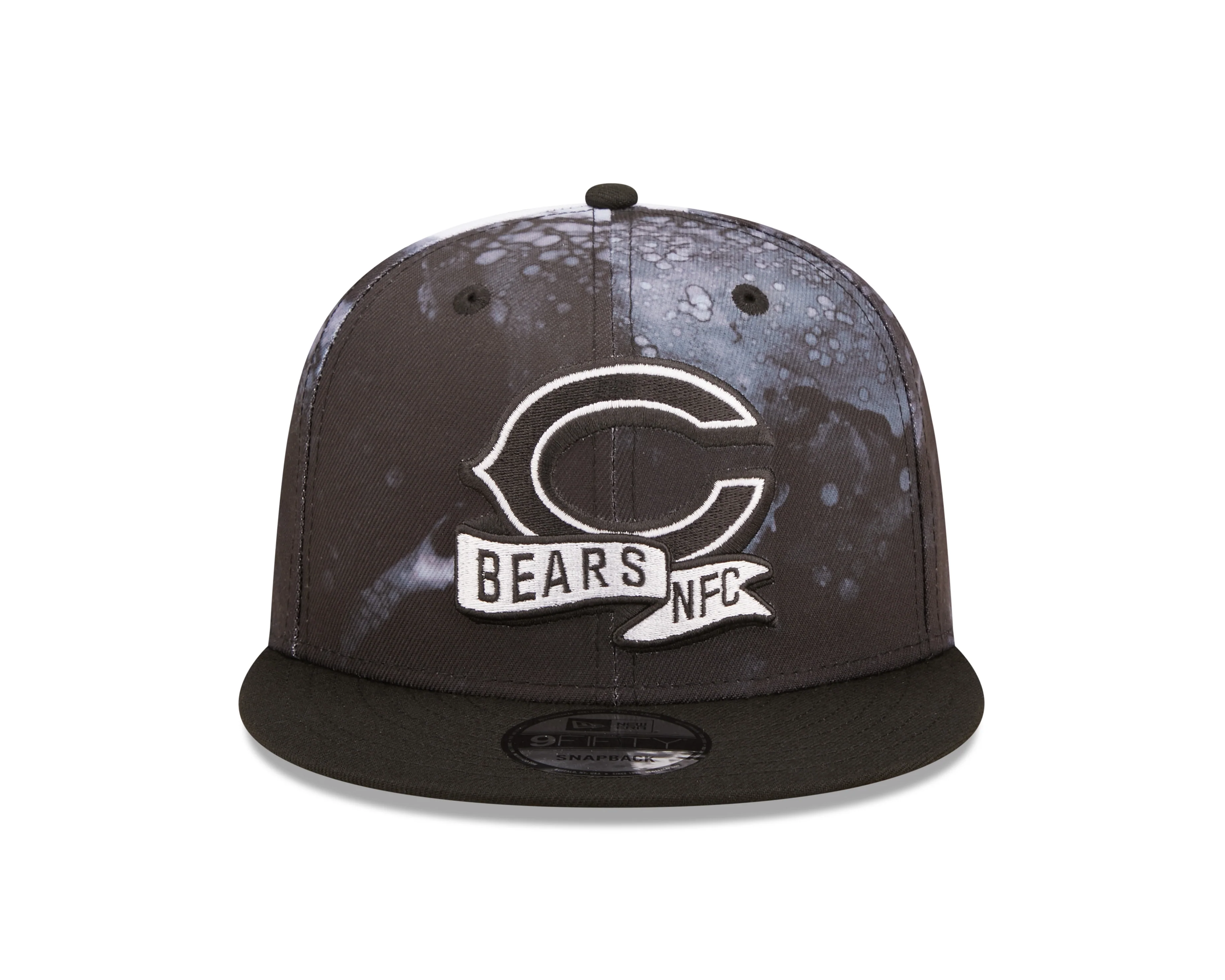Men's Chicago Bears New Era Black Ink 2022 NFL Sideline Primary Logo 9FIFTY Snapback Adjustable Hat