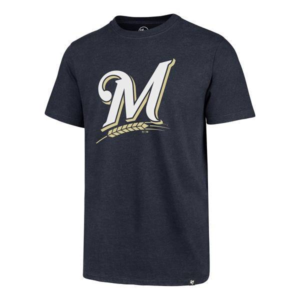 47 Brand Men's MLB Milwaukee Brewers Fall Navy Club Tee
