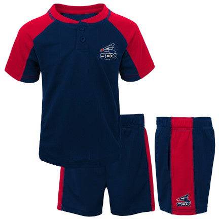 Toddler Chicago White Sox Navy/Red Play Strong Henley T-Shirt & Shorts Set