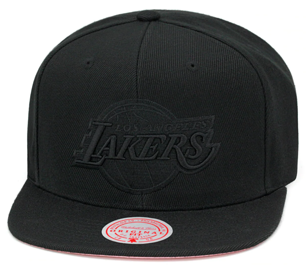Los Angeles Lakers Mitchell & Ness Tonal Black Pink Moon Snapback Hat