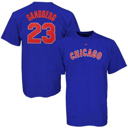 Men's Chicago Cubs Cooperstown Ryne Sandberg Name & Number T-Shirt