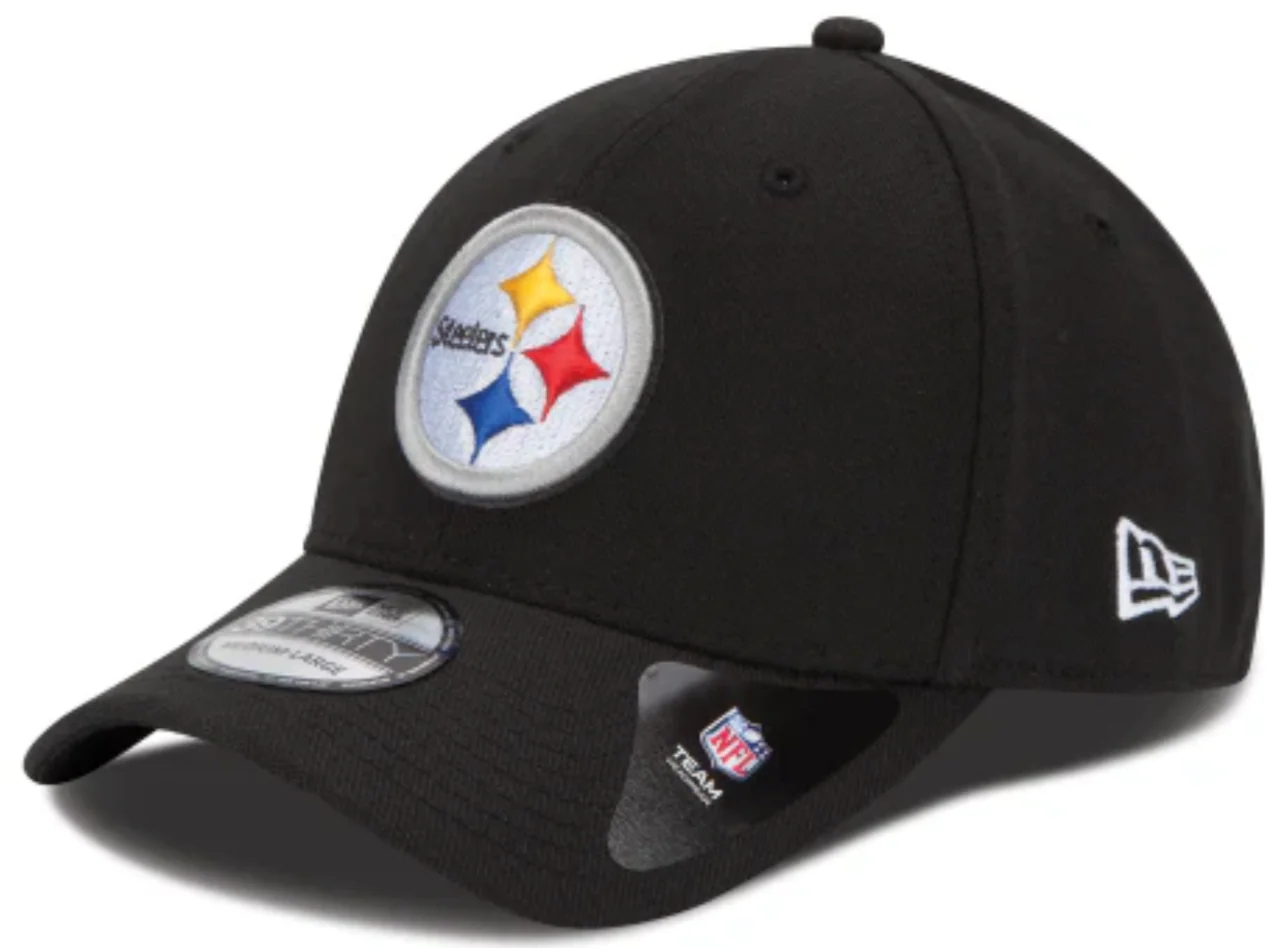 Men's Pittsburgh Steelers New Era Black Team Classic 39THIRTY Flex Hat
