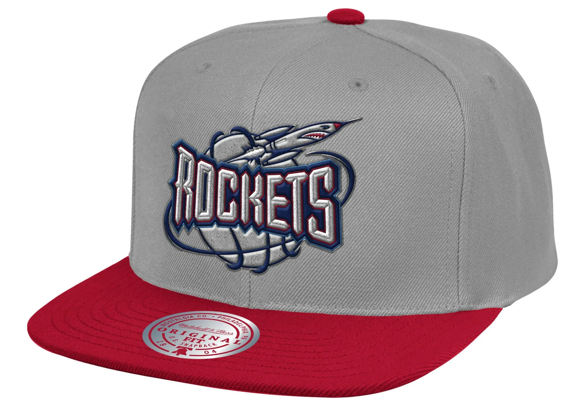 Houston Rockets Mitchell & Ness Hardwood Classics Reload 2.0 Snapback Hat - Gray/Red